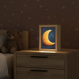 Maan - Geel - Sterren - Gezichtje Light Box met kabel klein -sfeer1_kind