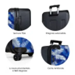 Palmblad - Patroon - Blauw NBS - Large koffer - Volwassenen Unisex groot -zzzzzzzbolletjes_FR