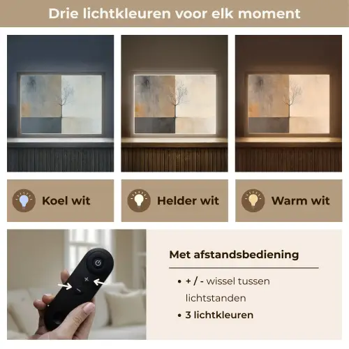 Boom - Vlakken - Takken - Kleurverloop Light Box met batterij (Wandlamp) middel -USP_lichtkleurNL