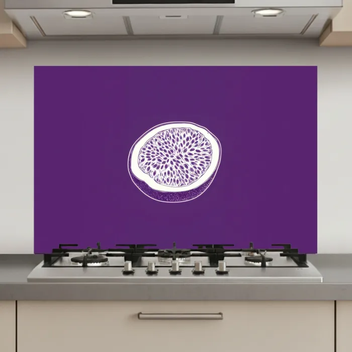 Passievrucht - Zaadjes - Paars - Minimalistisch keuken achterwand spatscherm klein -3d_website