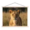 Leeuwin - Gras - Geel textielposter latten blank klein -3d