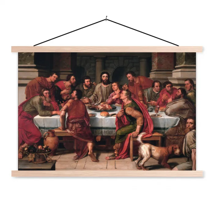 Het laatste avondmaal - Schilderij van Willem Key textielposter latten blank klein -3d