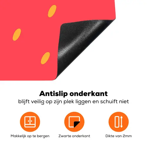 Kat - Aardbei - Cartoon Inductie beschermer vinyl 3mm klein -zzzzzzz-td-onderkant