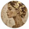 Vrouw - Goud - Abstract - Textuur Wandcirkel kunststof plaat 5mm dik klein -3d