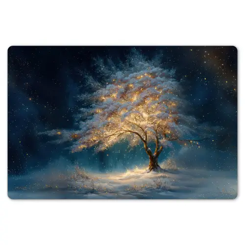 Levensboom - Nacht - Donker - Blauw Placemat vinyl groot -zzsfeer1_Kitchenyeah-website