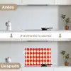 Golvend patroon - Retro - Rood - Beige keuken achterwand spatscherm klein 900 -voor_na_ES