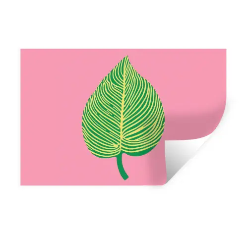 Illustratie - Blad - Minimalistisch - Groen Muursticker klein -3d