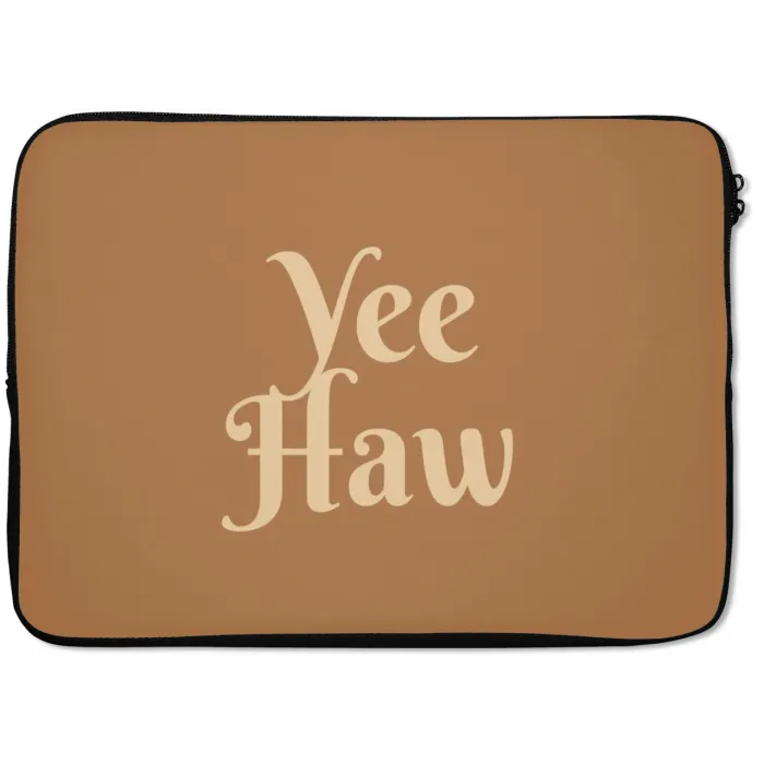 Yee haw - Bruin - Minimalistisch laptophoes neopreen klein -zkaufland3dotto