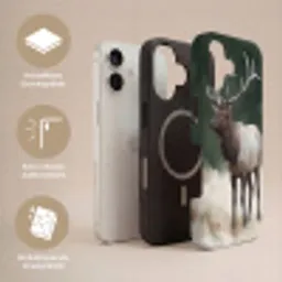Edelhert - Gewei - Schildering - Rustiek Toughcase MagSafe Apple iPhone 17 klein -USP_Lagen_DE