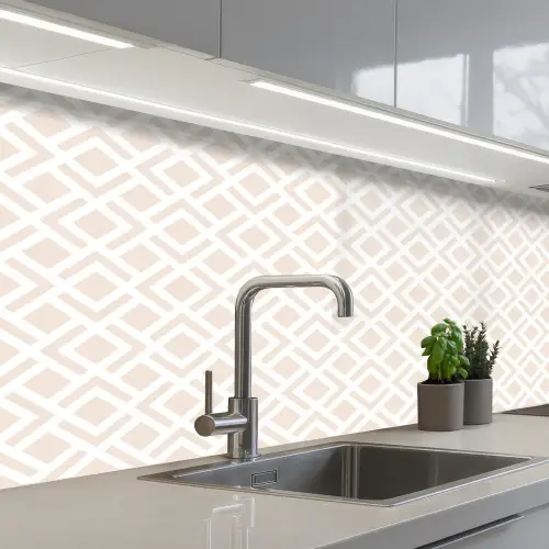 Patronen - Abstract - Beige - Geometrie keuken achterwand 2 middel 871 -3d_schuin