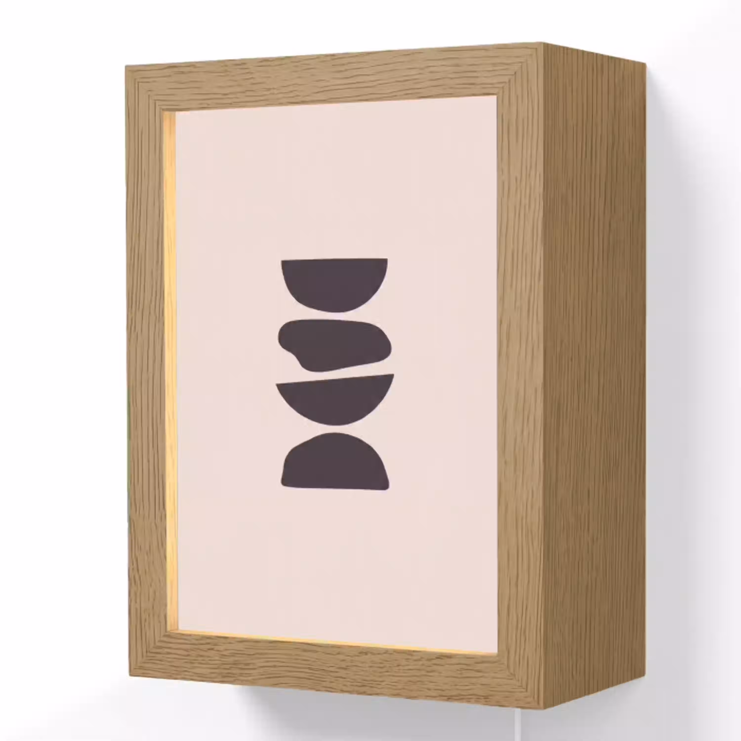 Vormen - Abstract - Modern Light Box met kabel (Wandlamp) klein -3d