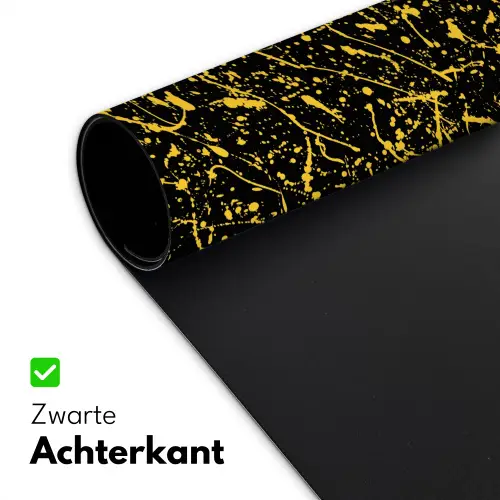 Spat - Waterverf - Geel - Zwart Muismat XXL klein 681 -sfeer2