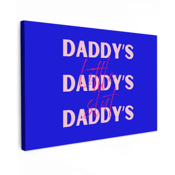 Blauw - Daddy's - Blokletters canvas 2cm klein -z3d