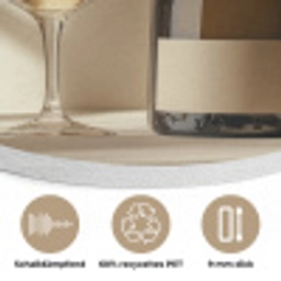 Champagne - Beige - Schaduw - Bubbels Akoestische PET Vilt - Rond klein -closeup_DE