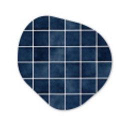 Tegel - Modern - Blauw Wandcirkel Organisch Forex 3mm klein 629 -3d