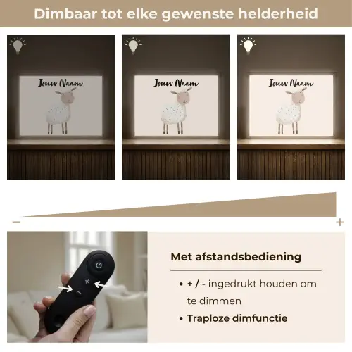 Schaap - Boerderij dier - Dieren Light Box met batterij (Wandlamp kind) middel -USP_dimbaarNL