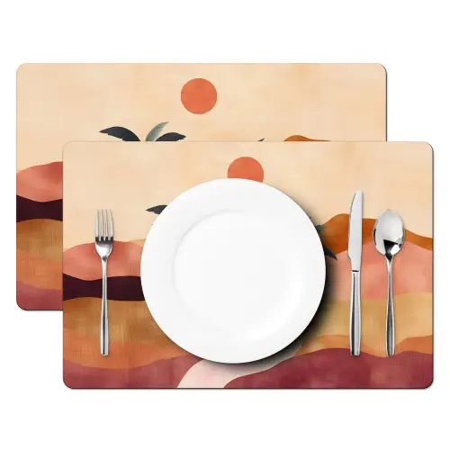 Heuvels - Palmbomen - Abstract Placemat vinyl groot -zzsfeer2_Kitchenyeah-website