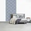 Crème - Blauw - Strepen - Patroon fotobehang vinyl groot 64 -slaapkamer