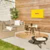 Smile - Roze - Geel Tuinposter op houten frame 2 cm dik klein -sfeer2