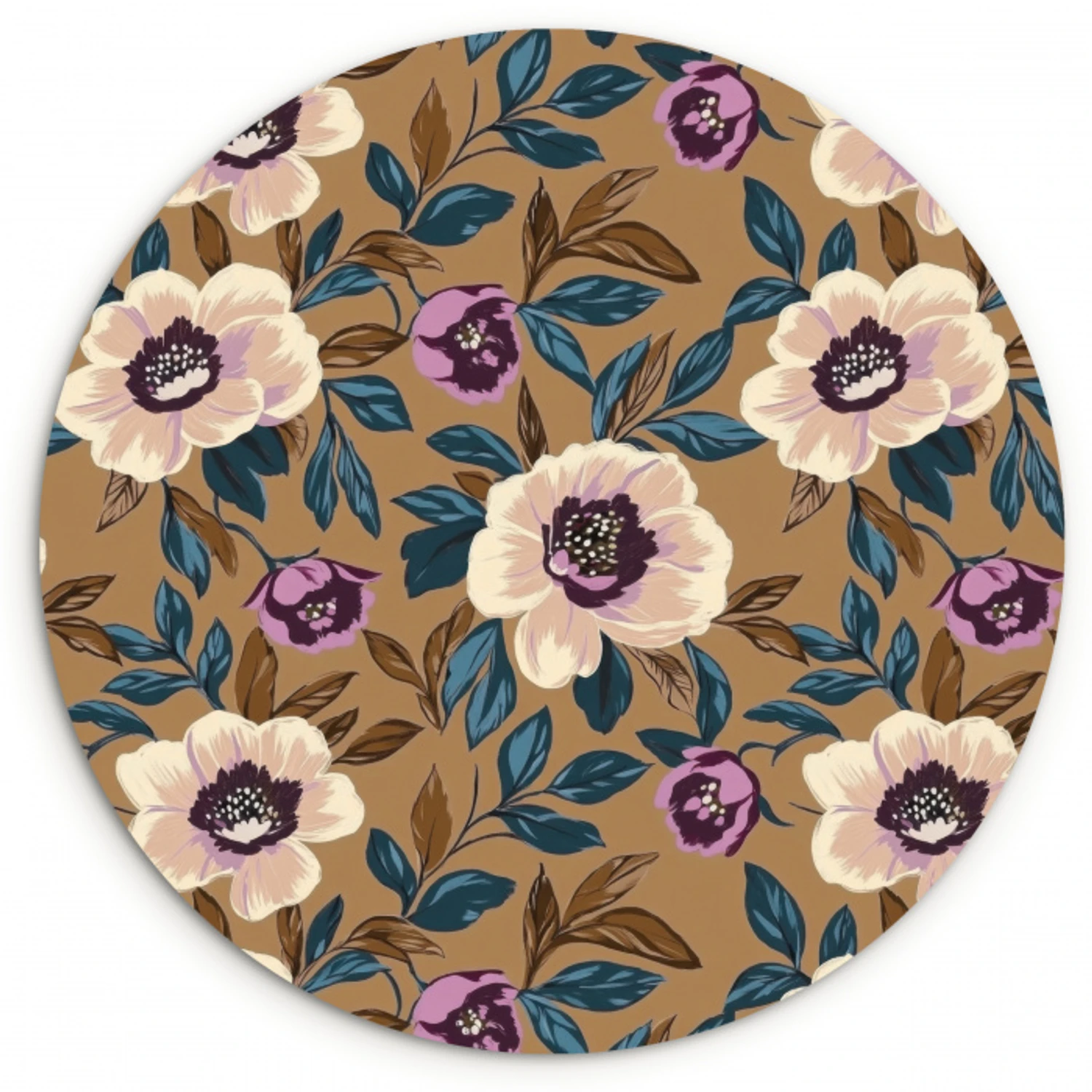 Floraal - Stilleven - Kleurrijk Wandcirkel kunststof plaat 5mm dik klein 188 -3d
