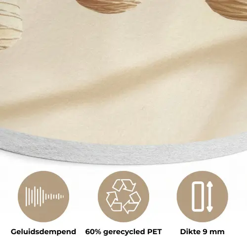 Beige - Paastak - Eieren Akoestische PET Vilt - Rond klein -closeup_NL