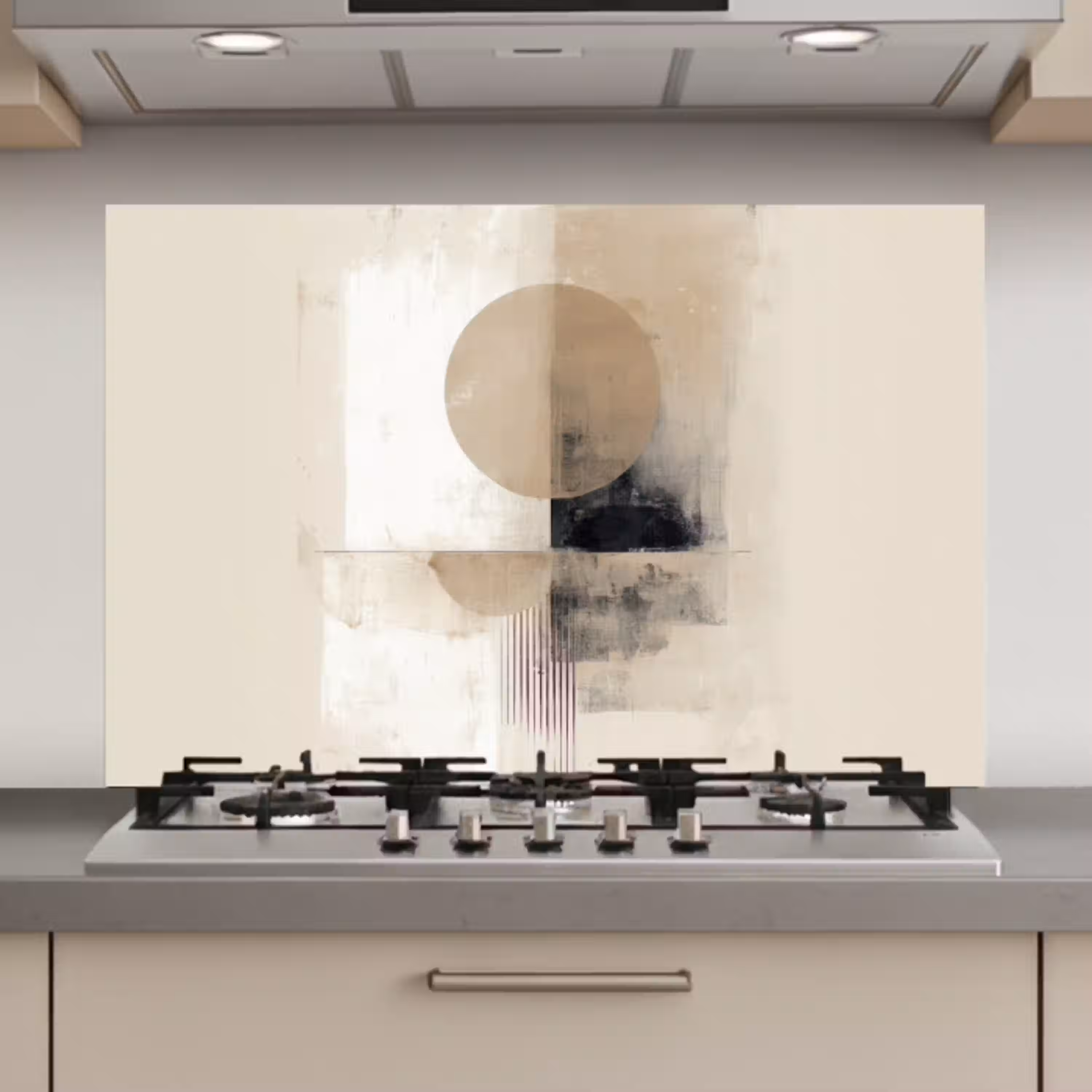 Cirkel - Compositie - Diepte - Beige keuken achterwand spatscherm klein -3d_website