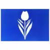 Tulp - Minimalistisch - Bladeren - Wit poster papier klein -3d