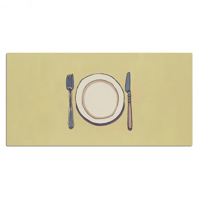 Illustratie - Bord - Bestek - Beige Muismat XXL klein -3d_leeg