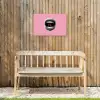 Mond - BLAH BLAH - Roze Tuinposter op houten frame 2 cm dik klein -sfeer4