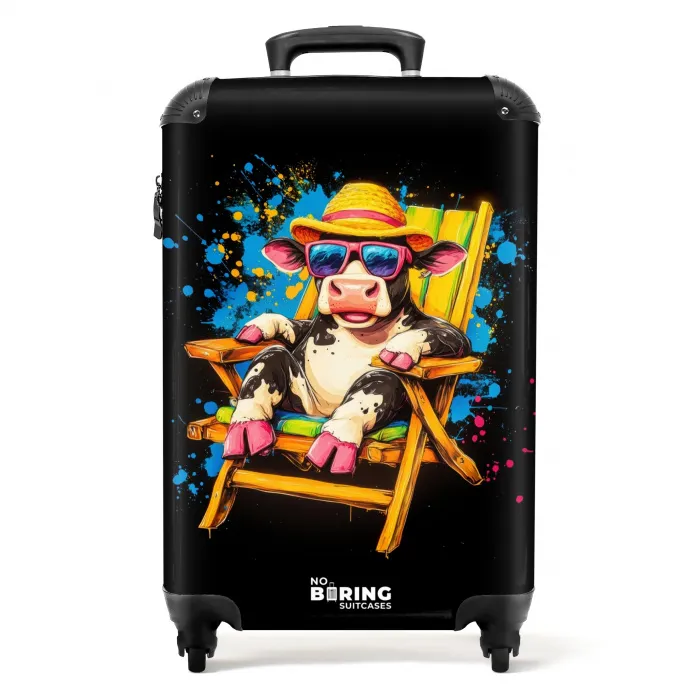 Grappige zomerse koe illustratie NBS - Handbagage koffer - Kinderen Unisex middel -productfoto_recht