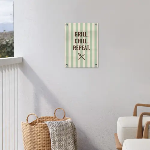 Quote - Strepen - Grill tuinposter los doek klein -sfeer8
