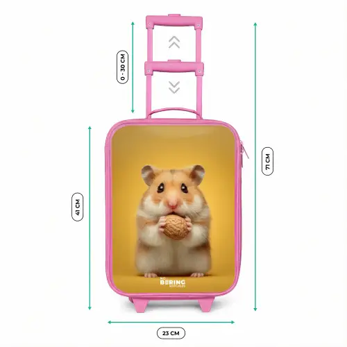 Hamster - Walnoot - Dier Kinderkoffer - Roze klein -productfoto_formaten