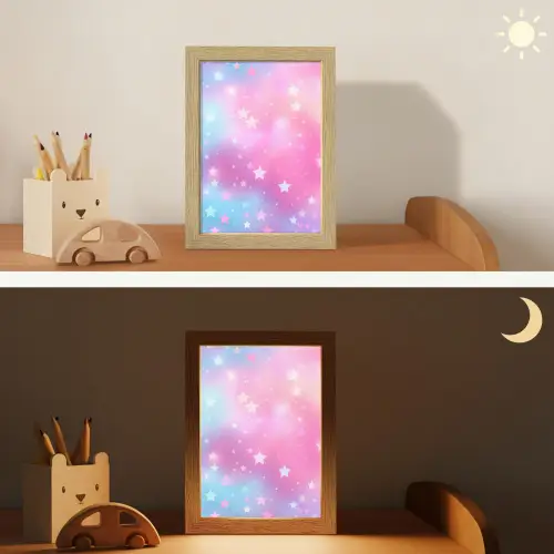Sterren - Roze - Blauw Light Box met kabel klein -sfeer3_kind
