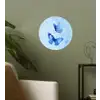 Vlinders - Sierlijk - Blauw Wandcirkel behangsticker klein -sfeer2
