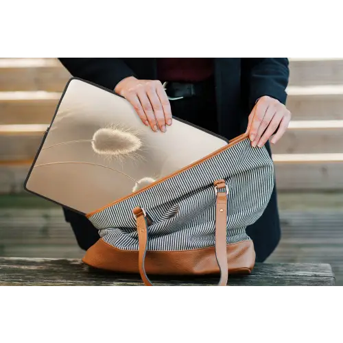Hazestaartgras - Graanharen - Zonlicht laptophoes neopreen klein -tas