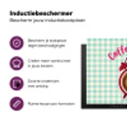 Koffie - Klok - Groen Inductie beschermer vinyl 3mm klein -zzzzzzz-cc-usp