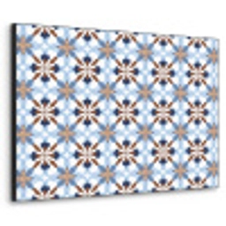 Ornament - Tegel - Kleurrijk Textielframe zwart klein 947 -3d