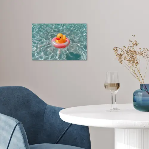 Badeend - Zwemband - Geel poster papier klein -sfeer3