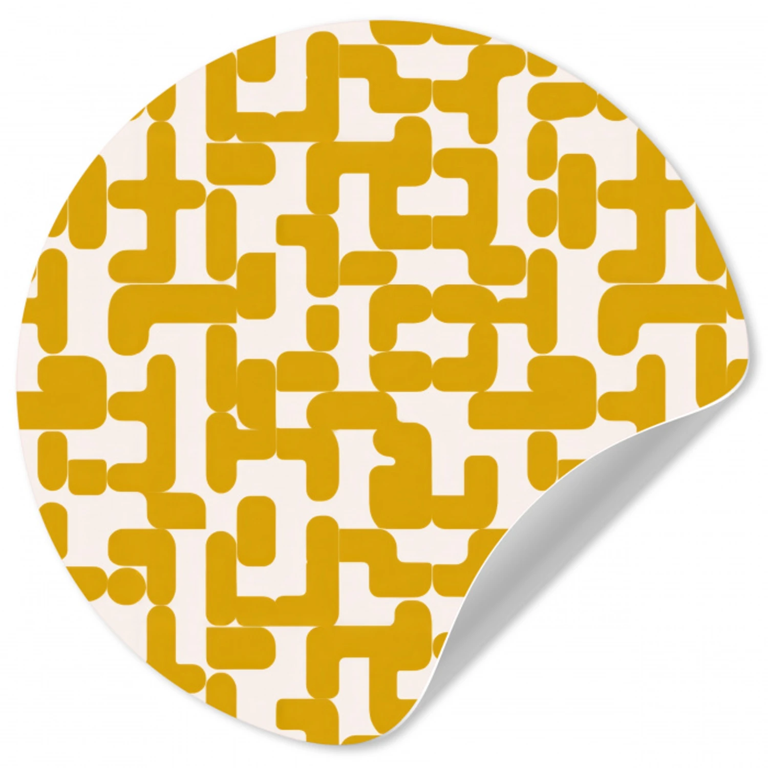 Geel - Beige - Patroon Wandcirkel behangsticker klein 186 -3d