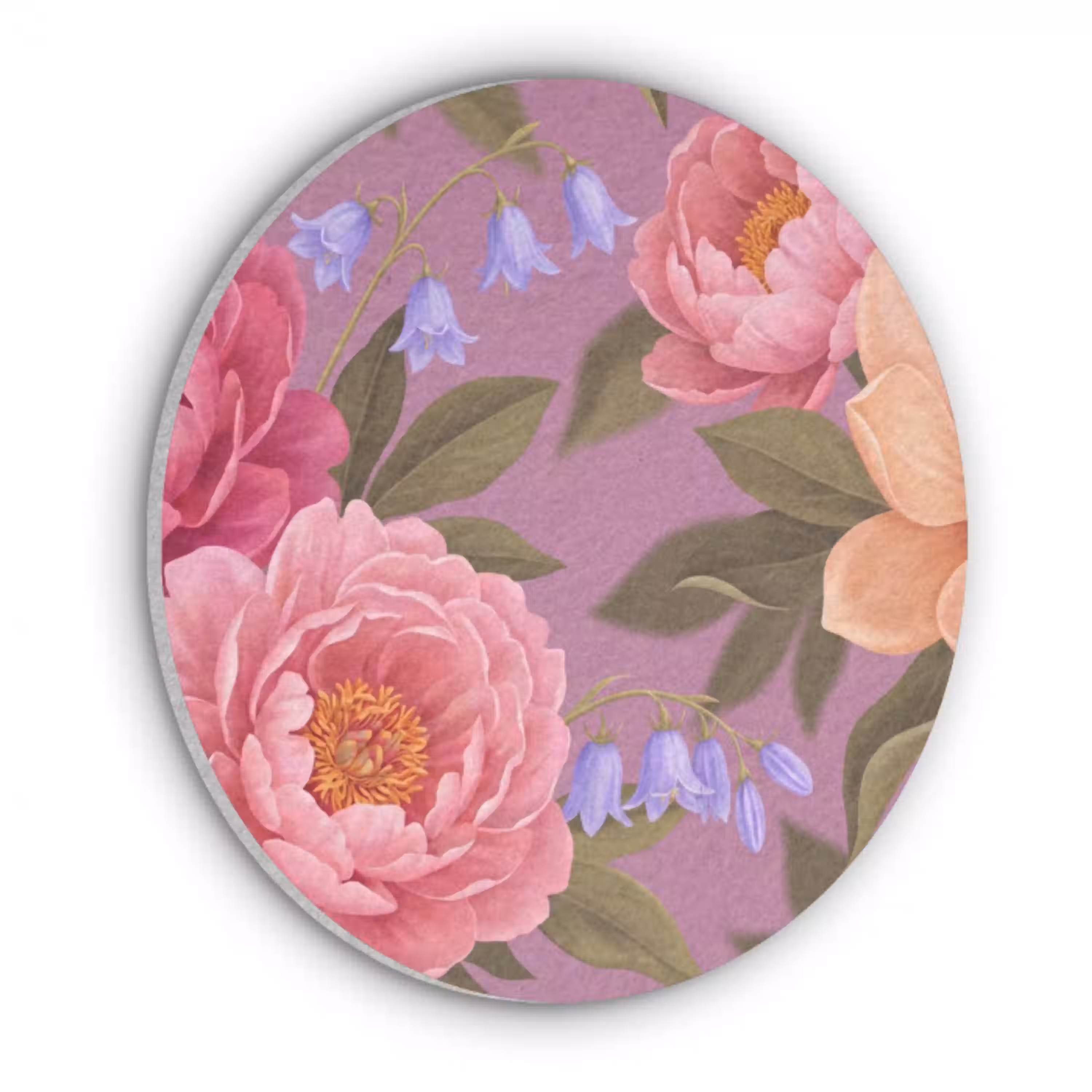 Bloemen - Patroon - Illustratie - Roze Akoestische PET Vilt - Rond klein -3d