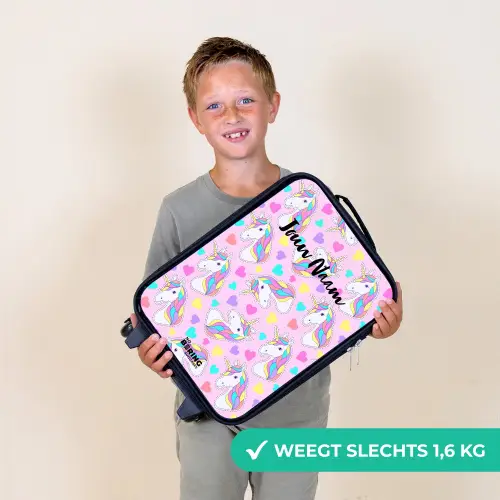 Eenhoorn euforie Kinderkoffer - Zwart klein -sfeer4_NL