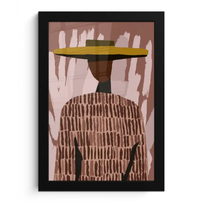 Abstract - Figuur - Illustratie - Hoed fotolijst zwart zonder passe partout klein -3d