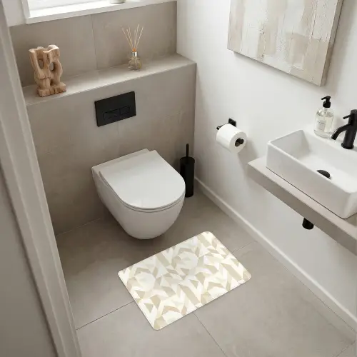 Modern - Abstract - Beige WCmat klein 1009 -sfeer1