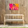 Vrouw - Zonnebril - Abstract - Oranje Tuinposter op houten frame 2 cm dik klein -sfeer4