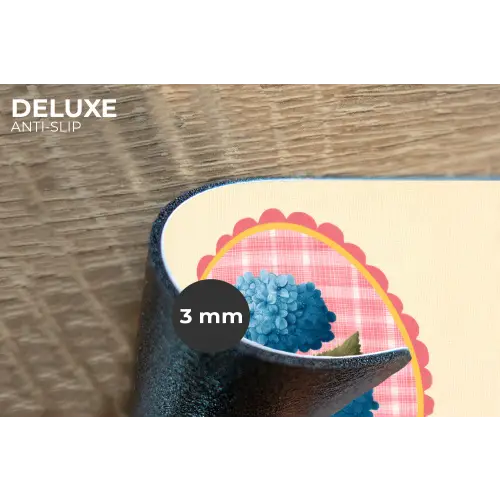 Bloemen - Blauw - Lijst - Bladeren Placemat vinyl groot -closeup