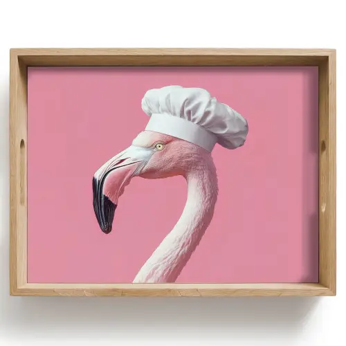 Flamingo - Roze - Koksmuts - Vogel Dienblad Rechthoek middel -z3d_shopping