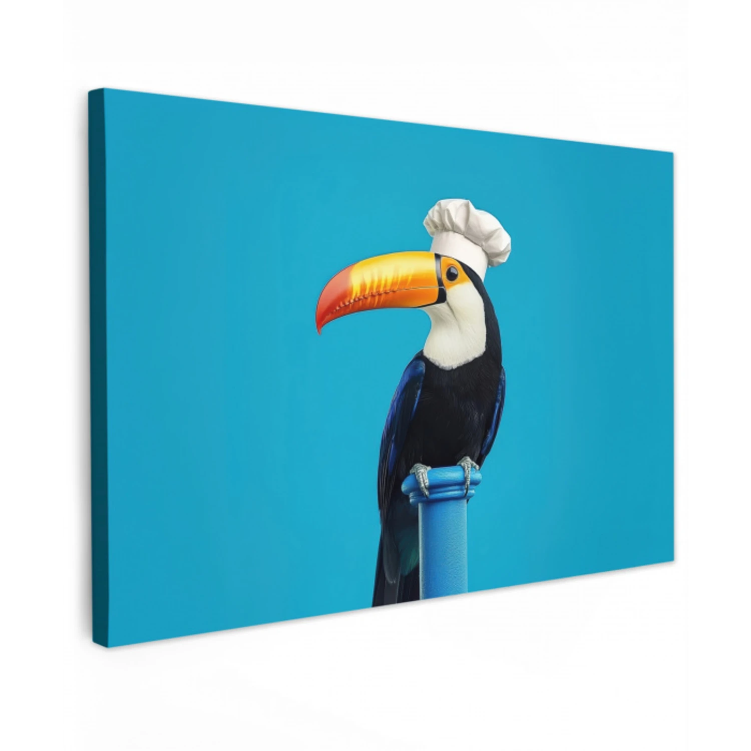 Tucan - Sokkel - Vogel - Koksmuts Tuinposter op houten frame 2 cm dik klein -3d