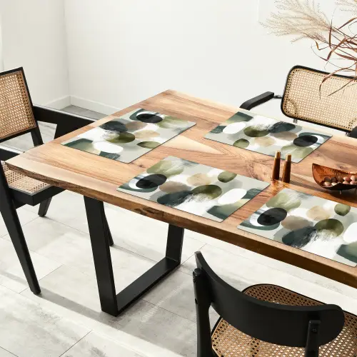 Minimalistisch - Cirkels - Penseelstreken - Beige Placemat vinyl groot -zzsfeer4_Kitchenyeah-website