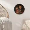 Oude vrouw en jongen met kaarsen - Schilderij van Peter Paul Rubens Wandcirkel kunststof plaat 5mm dik klein -sfeer5