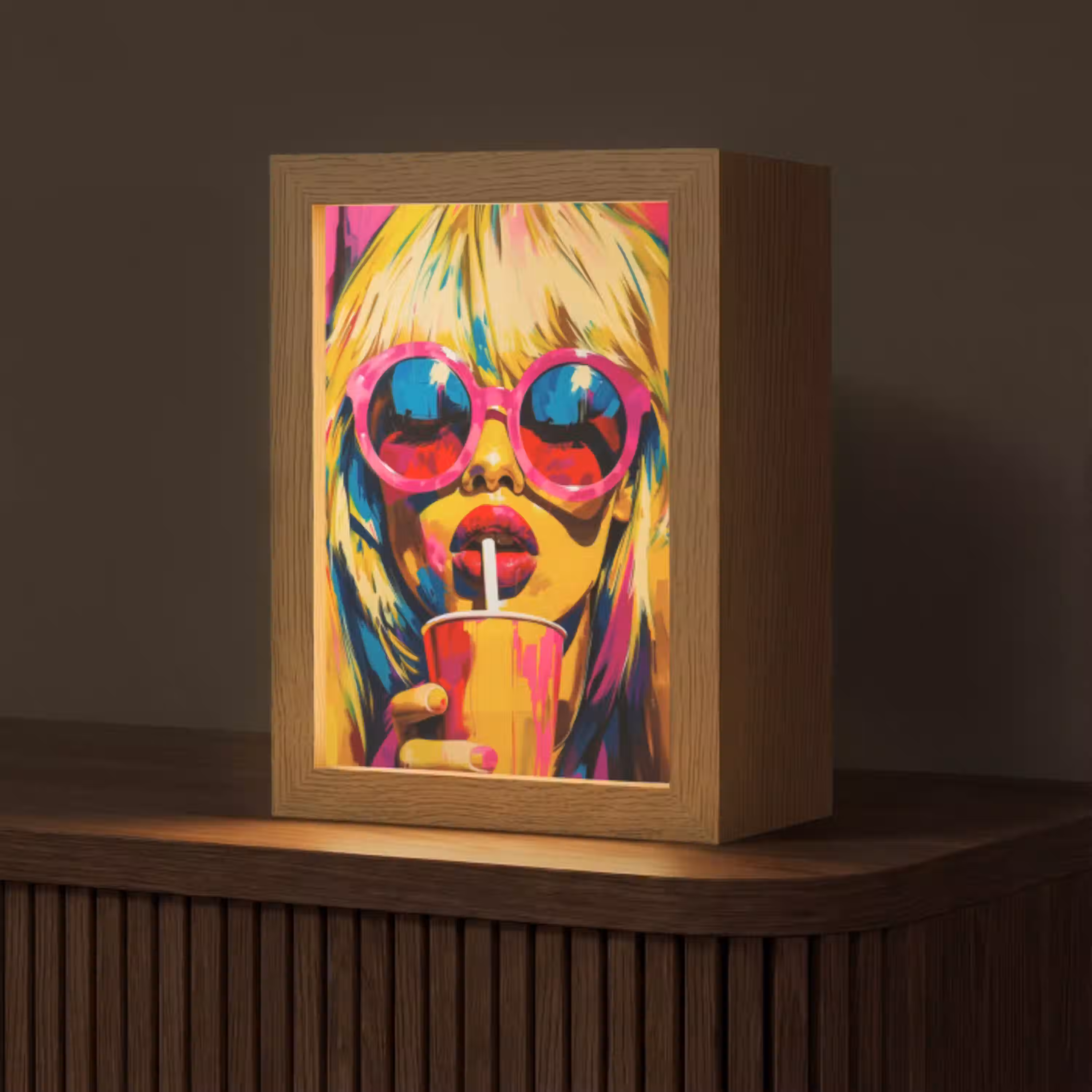 Zonnebril - Roze - Vrouw - Rietje Light Box met kabel (Tafellamp) klein -z3d_website
